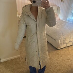 Abercrombie & Fitch Cream Long Puffer
